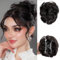 Haarklammer, unordentlicher Dutt, zerrissene Hochsteckfrisuren, Haarverlängerung, elastisches Haarband, lockiges Haar, Dutt, Haargummi für Damen, natürliches Schwarz