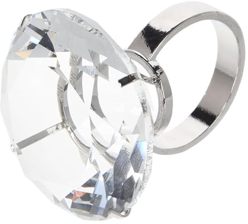 NASSMOSSE Big Diamond Ring 2, 36 pouces en alliage en alliage faux diamant anneau de diamant proposition de mariage accessoires mariage ornements fête fête