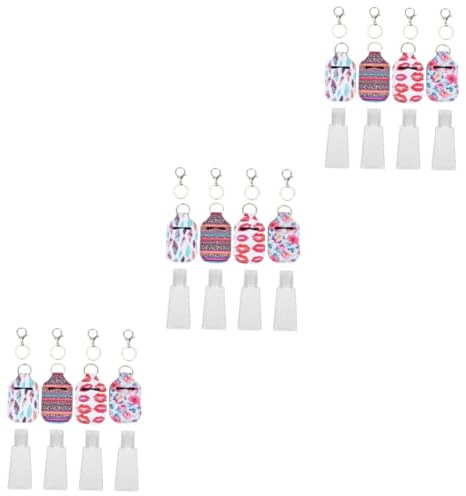 NIYANGLE 3 Sätze Lotion Flaschen mit Trapezförmigen Flaschen Flaschenhüllen und Lobster Clips Leicht Geruchlos für Unterwegs
