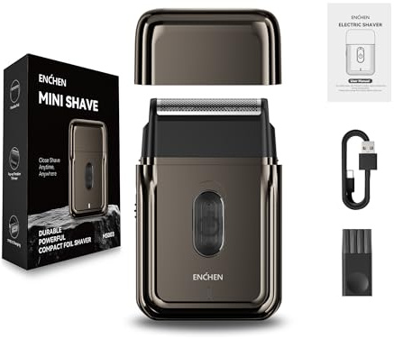 ENCHEN Electric Foil Shaver for Men - Rechargeable Razor, Type-C Charging, 600mAh Battery, Cordless Face Shaver, Close Shave Foil Head, Portable Wet and Dry Beard Shaver for Men