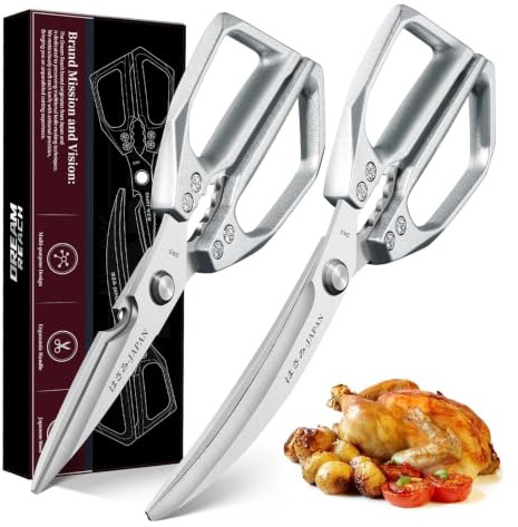 Dream Reach Küchenschere Set Silver, Scharfe Multifunktional Geflügelschere | Scharf, Multifunktional‑für Fleisch, Geflügel, Fisch, Gemüse