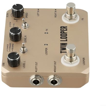 Rowin - Pedale effetto Looper, 11 tipi di loop con controllo del volume individuale per ogni canale