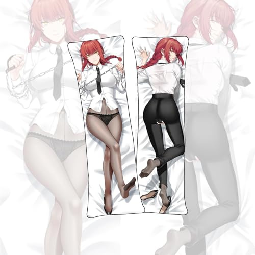 Anime Körperkissenbezug Kettensäge Mann Makima Dakimakura Anime Körperkissen Doppelseitiger lebensgroßer Körperkissenbezug-Makima-b,50x160cm-2WT