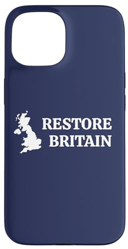 Restore Britain – UK Patriot Conservative Graphic (Navy) Case for iPhone 15