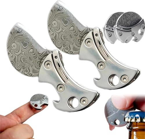 strAumptious Mini apribottiglie compatto in titanio e taglierina EDC, leggero, portatile, multifunzione, apribottiglie, portachiavi, per pacchetti, campeggio, fai da te e per il trasporto quotidiano.