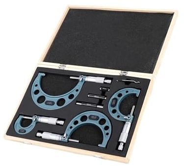 Mikrometer, 4 Teile/satz 0-100mm 4 Präzision Außen Mikrometer Set Maschinist Werkzeug 0,01mm Genauigkeit Hartmetall Mikrometer Set Kit Messen werkzeuge