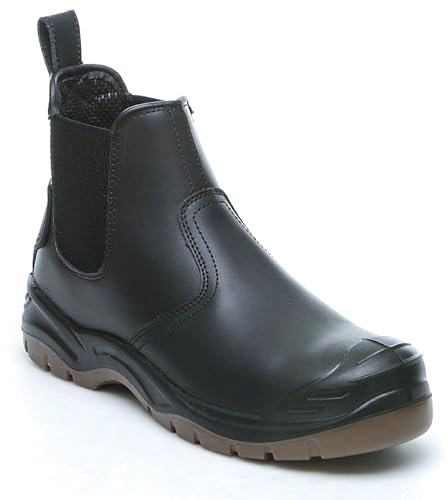 Apache AP714SM Leather Safety Dealer Boot | Size 10 UK | Steel Toe Cap | Midsole Protection | Water Resistant Materials | Comfortable Padded Collar and Insole