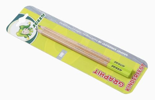 JOLLY Graphit Kinderfest, 2er Blister, bruchgeschützte HB-Bleistifte für Kinder, ergonomisch, robust, 3,8 mm Mine, 8 mm Schaft, Schreiblern-Bleistift für Schule, Vorschule