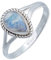 mantraroma Silber Ring Damen 925 Regenbogen Mondstein Edelstein weiß dezent verspielt