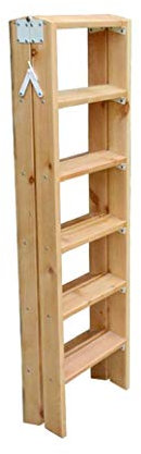 Klappstufen Klapptritt Solide Holz Trittleiter 6 Stufen leicht faltbar Tritthocker Klappstufen Klappleiter Multifunktions Regalleiter Home Bibliothek(Natürlich)