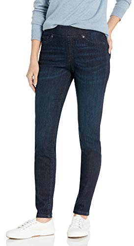 Amazon Essentials Jeggings Elásticos de Tiro Medio - colores interrumpidos Mujer, Lavado Oscuro, 38 Corto