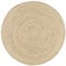 vidaXL Teppich Handgefertigt mit Spiralen-Design Wohnzimmerteppich Jute Teppich Kurzflor Handwebteppich Naturteppich Geflochten Weiß 150 cm