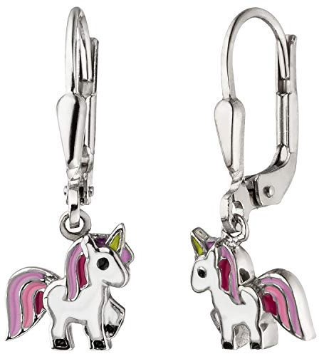 Jobo Kinder Ohrhänger Einhorn 925 Sterling Silber Kinderohrringe