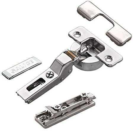2 x Salice Cerniera a Scodellino Serie 700 con Ammortizzatore Integrato nella Scatolina 110° Schema di Foratura T52 Applicazione Lineare con Piastra di Montaggio Lineare di SO-TECH®
