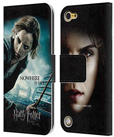 Offizielle Harry Potter Hermione Granger Deathly Hallows VII Leder Brieftaschen Handyhülle Hülle Huelle kompatibel mit Apple iPod Touch 5G 5th Gen