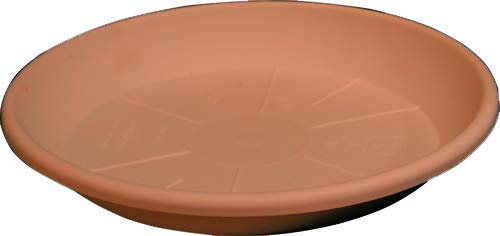 eacommerce Sottovaso per Vaso Tondo Resina Festonato Doppio Bordo per Giardino Patio Balcone Terrazzo da Interno/Esterno Protezione UV Antiurto (per Vaso da 80Ø, Sottovaso Terracotta)