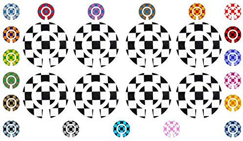 Acclaim Lawn Bowls Identification Stickers Markers 2 Full Sets of 4 Self Adhesive Large Check (Black/White)