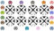 Acclaim Lawn Bowls Identification Stickers Markers 2 Full Sets of 4 Self Adhesive Large Check (Black/White)