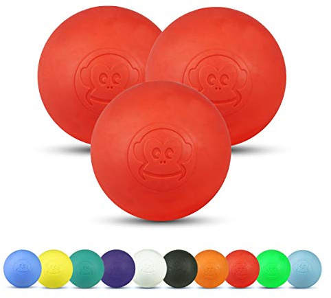 Captain LAX Massageball Original - Lacrosseball 3er Set, aus Hartgummi, mit den Maßen 6 x 6 cm geeignet für Triggerpunkt- & Faszienmassage/Crossfit