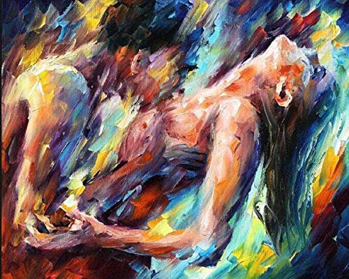 Lsdakoop Malen nach Zahlen Kits mit Pinseln und Acrylpigment DIY Leinwandmalerei für Erwachsene Anfänger-Nackte sexy Frau Körperkunst