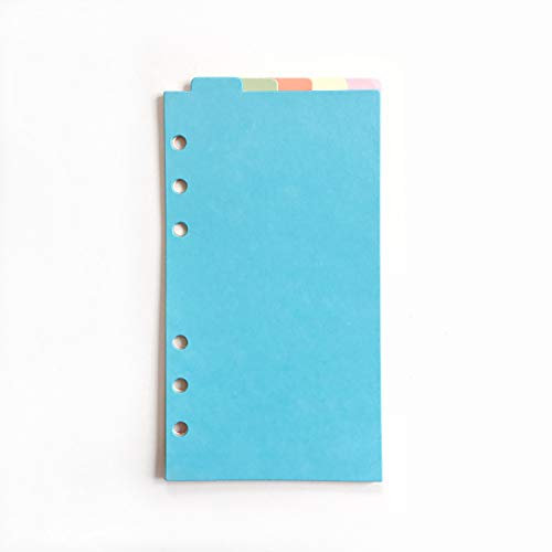 21,6 cm/15,2 cm Kunststoff A5/A6 6-holes Cover rund Ring View Binder Datei Ordner für lose Leaf Tabelle Protectors Binder(Divider Vertical Colored Paper, A6/17cm*10cm/6 Inch)