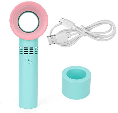 Agatige Mini Eyelash Fan Dryer, Portable Hand Held USB Rechargeable Mini Fan Dryer Bladeless Handheld Fan Air Conditioning Blower for Essential Eyelash Extension Supplies(Blue)