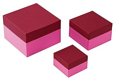Semikolon 364835 3er Aufbewahrungsboxen Cutting Edge – 3 tlg – drei Größen – Geschenkboxen rot-rosa raspberry fuchsia