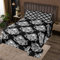 feelingyou Barock Gothic Totenkopf Bettdecke 170x210 cm,Weiße Spitze Blumen Print Steppdecke für Kinder Kinderzimmer,Halloween Skelett Moderne Tagesdecke 2 Stück Bettdecke mit 1 Kissen Sham