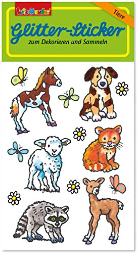 Glitzersticker * SÜSSE TIERBABYS * mit 12 Sticker als Mitgebsel für Kinder | 72313 | Baby Tiere Aufkleber zum Kindergeburtstag & Basteln