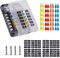 Greluma bloque fusibles hoja 12 vías, soporte caja fusibles impermeable 12 V, caja fusibles bus negativo 12 circuitos con indicador LED para automoción,coche,camión,barco,marina,caravana,furgoneta