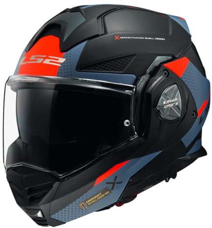 LS2, Klapphelm Motorrad ADVANT X OBLIVION Matt Black Blue, S | Beschlaghemmend