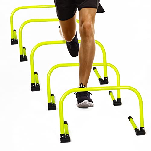 Body Sport Verstellbare athletische Geschwindigkeitstraining-Hürden, Spring- und Geschwindigkeitstraining, Fitnessgeräte, Hürden für Leichtathletik, Basketball, Fußball und mehr, 5er-Set