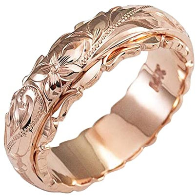luoluoluo Damen Ring Aufgehängter Geschnitzter Rosenblütenring 925 Sterling Silber Antragsring Jubiläum Ehering Ringe Schmuck…