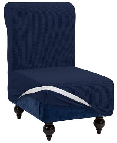 TIANSHU Sofabezug Ohne Armlehnen 1 Sitzer, Spandex Couchbezug Ohne Armlehne Elastischer Antirutsch Stretchhusse Komfort Stoff (1 Sitzer, Dunkelblau)