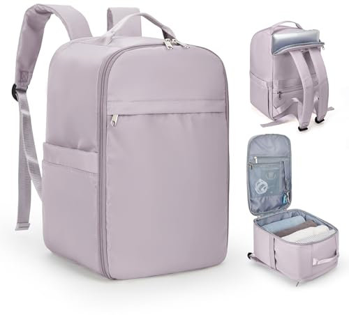 SZLX Zaino Ryanair 40x20x25 Bagaglio a Mano Donna Borse da Cabina per Easyjet da Viaggio Uomo Borsa da Viaggio Cabina Aereo Zaino Laptop 14 Pollici Impermeabile Travel Backpack Rosa Porpora