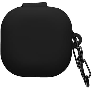 kwmobile Custodia Caricatore Compatibile con Samsung Galaxy Buds FE - Cover Silicone nero - Rivestimento Gommato Protezione con Gancio