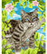 HEIBAGO Chat Peinture par numéros pour Adultes ou Enfants, Fleurs Kit de Peinture à l'huile sur Toile par numéro pour Débutants, Peinture DIY Arbre pour la décoration de la Maison(Sans Cadre), 40x50cm
