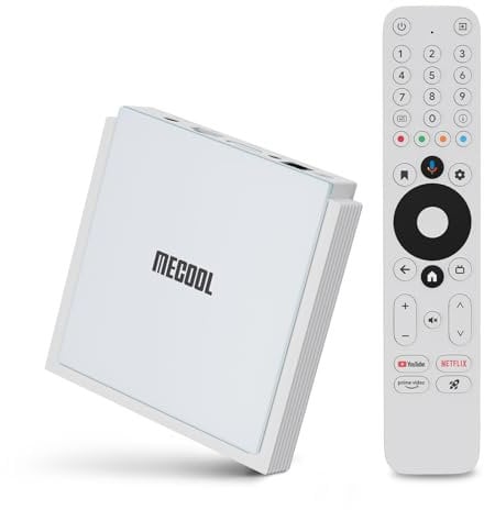 MECOOL KM2 Plus Deluxe Android TV Box, HDR 10+ 4K Dolby Vision Display, Google Netflix Zertifiziert Prime Voice Assistant Video WiFi 6 Dual Band TV Box