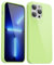 Svanove for iPhone 13 Pro Max Case Silicone, Glossy Soft Rubber Gel Jelly Cute Protective Plastic Simple Plain Phone Case Cover for Women Girl, Slim Thin Flexible Shockproof TPU, Light Green