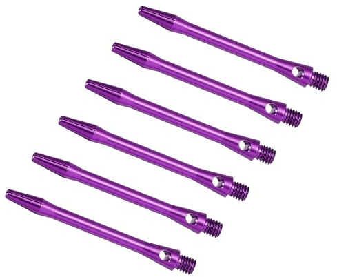 PATIKIL 6er Pack Dart Schäfte 48mm/1,9 Zoll Dart Stiele Dart Zubehör Lila | Aluminium, 2BA Gewinde, Für Steeldart