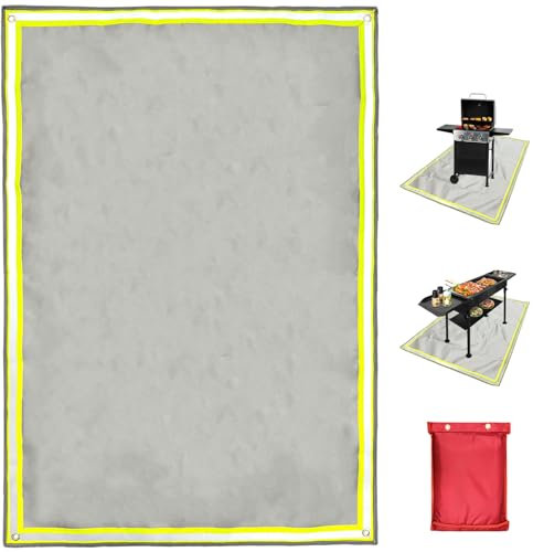 SoloWilder Holzofenmatte, 99,1 x 149,9 cm, Feuerstelle, Grillmatte für Zelt, Herd, Terrasse, Gras, Rasen, Campingplatz, Isolationsschutz