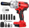 1000Nm Cordless Impact Wrench for Milwaukee M18 Battery, 1/2 inch Brushless High Torque Electric Impact Driver with 7 Sockets, 2400 RPM, 3300 IPM, LED Work Light, for Car Truck Home (No Battery)