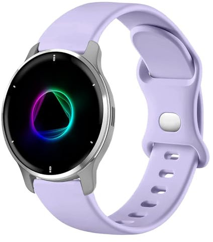 VELULYX Cinturino silicone compatibile con Garmin Venu 2 Plus, cinturino 20 mm per Garmin Venu Sq/Sq Music/Venu Sq 2/Sq 2 Music/Vivoactive 3/Vivoactive 5/Garmin Venu/Vivomove HR/Forerunner 55 245 645