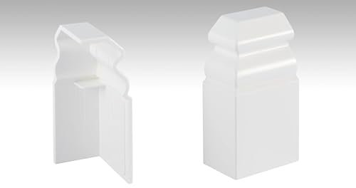 2 Endkappen für Meister Fußleisten | Profil 10 PK 10 F MK (60mm) | Weiß | selbstklebend | ABS | Sockelleisten Zubehör | je 1 Stück Links/Rechts