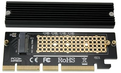 Scheda adattatore, M.2 NVMe SSD NGFF a PCIE X4 X8 X16 M Scheda di interfaccia chiave con adesivo dissipatore di calore per Windows 7/8/10 Upgrade