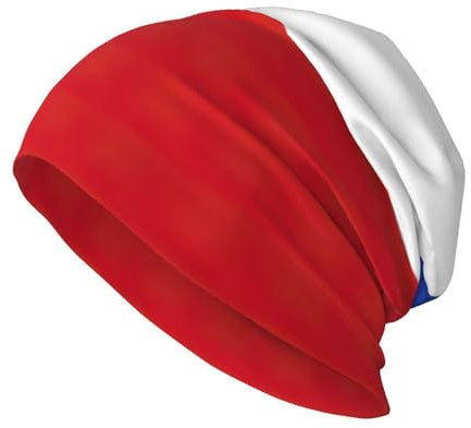 EdWal Beanie-Mütze mit Flagge von Chile, warme Wintermütze, gestrickt, slouchy, Totenkopfmütze, weich und hautfreundlich, für Herren und Damen, Schwarz, Schwarz , Einheitsgröße