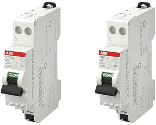 ABB Lot de 2 disjoncteurs automatiques Ph+N raccordement Rapide 32A-4,5Ka