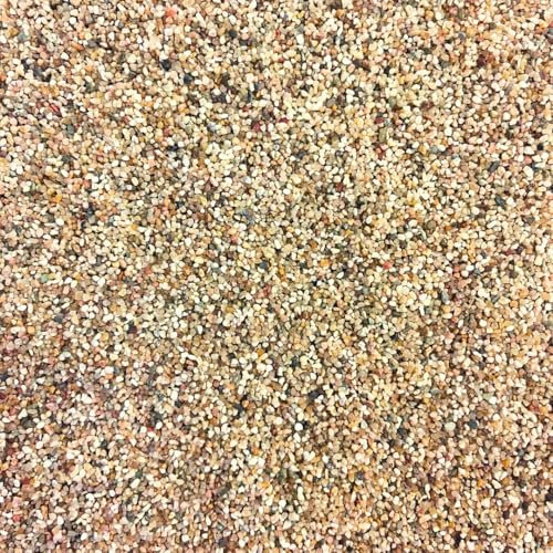 AquaOne Gravier d'aquarium - 5 kg - Substrat noir clair multicolore - Fins, moyens, grossiers - Qualité supérieure - Sable de quartz - Gravier décoratif d'aquarium (beige 1-2 mm)