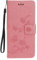Riccase for Motorola Moto E15 Case Moto G05 Phone Case, PU Leather Flip Wallet Case with Magnetic Closure Stand Card Holder Shockproof Shell for Moto E15/G05 with Embossed Floral,Pink