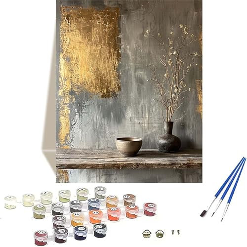 Malen Nach Zahlen Landschaft, Baum Malen Nach Zahlen Erwachsene, DIY Paint by Numbers Handgemalt Ölgemälde mit Pinseln und Acrylpigment für Wand Zimmer Deko, Geschenke für Frauen 20 x 30 cm 8-N